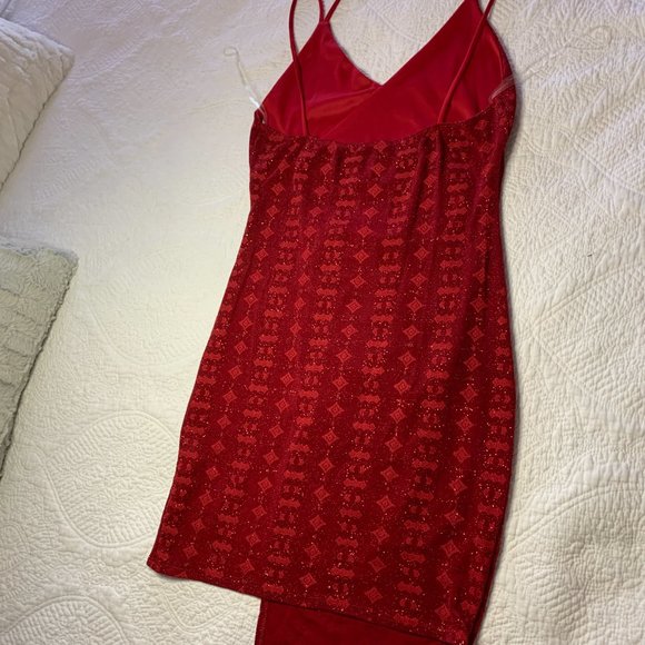 Lycra Red Dress, Size Large. - Picture 7 of 9